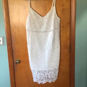 White tight fitting dress